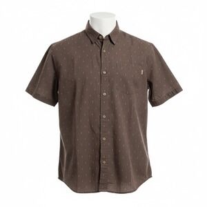 Tentree Mancos Short Sleeve Shirt Falcon Brown Micro Trees Oak XXL Button Up